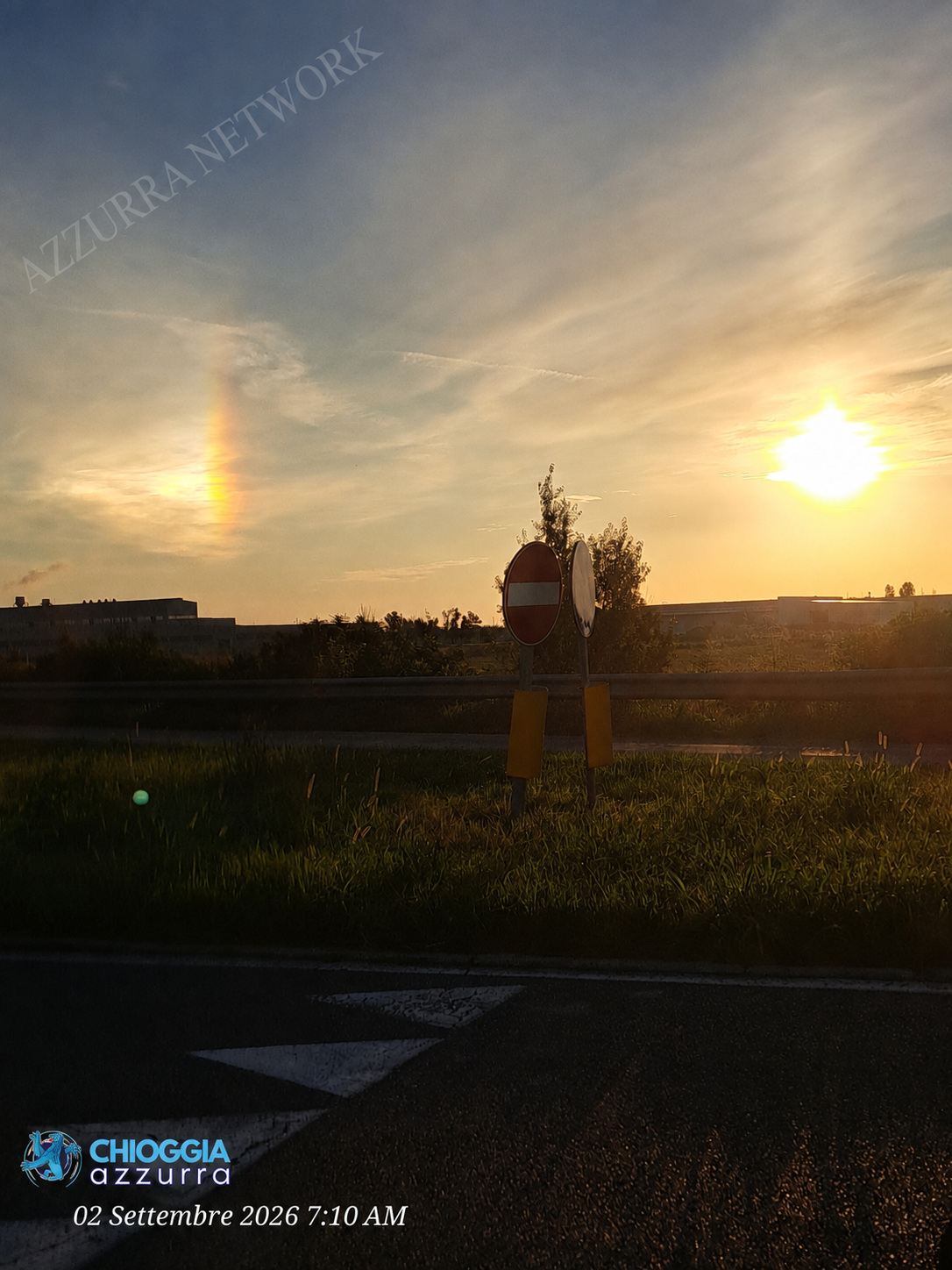 CAVARZERE, IL CIELO REGALA LO SPETTACOLO DEL “DOPPIO SOLE”