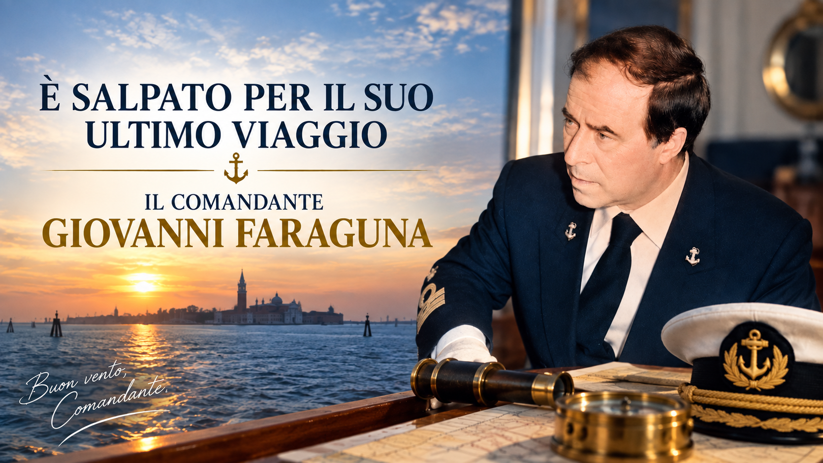 È SALPATO PER IL SUO ULTIMO VIAGGIO IL COMANDANTE GIOVANNI FARAGUNA