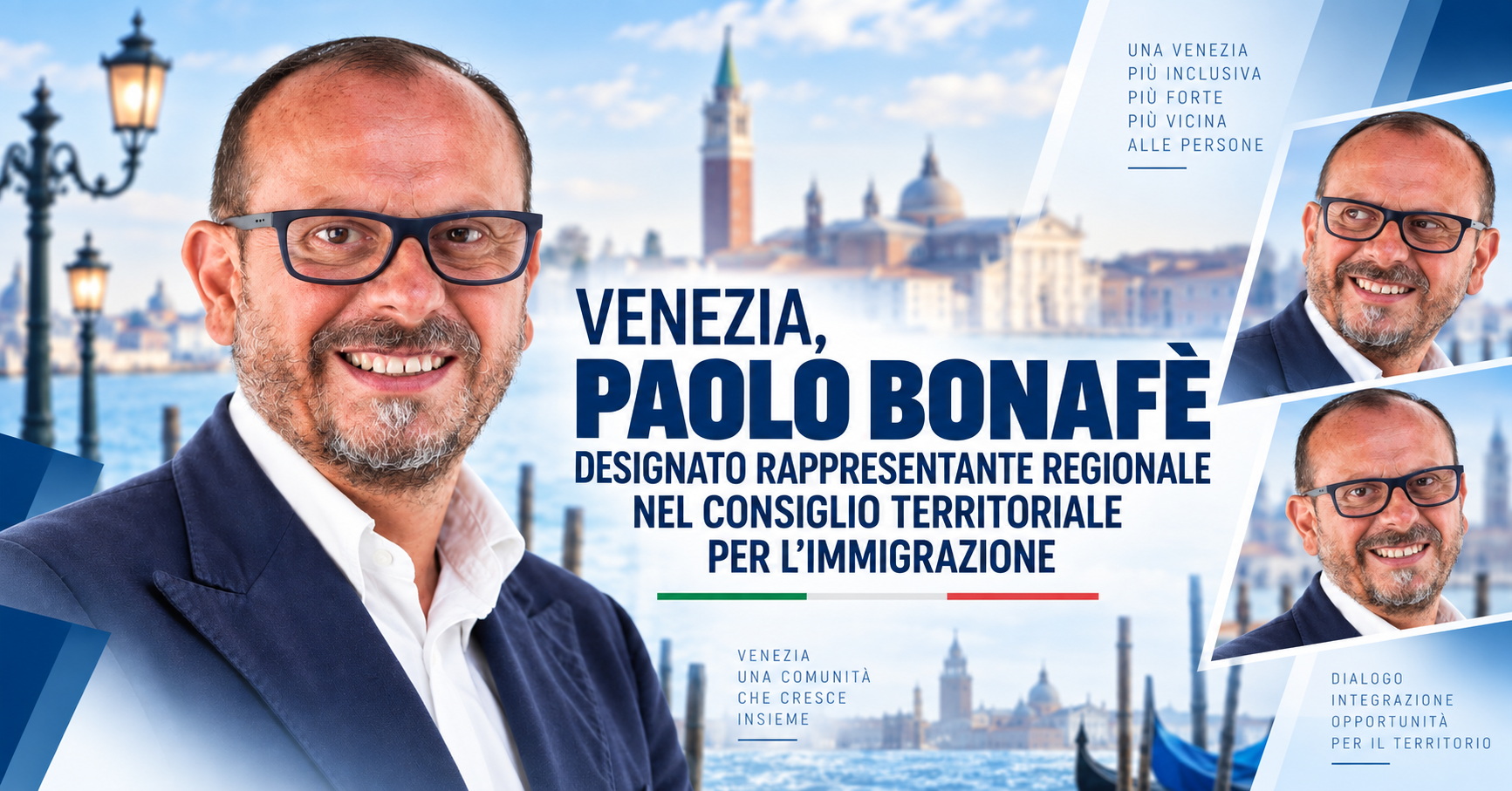 VENEZIA, PAOLO BONAFE' DESIGNATO RAPPRESENTANTE REGIONALE NEL CONSIGLIO TERRITORIALE PER L’IMMIGRAZIONE
