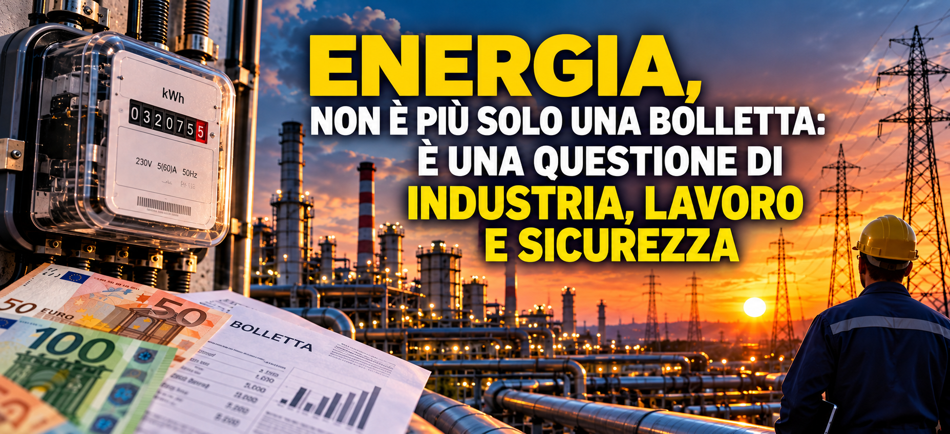 ENERGIA, NON È PIÙ SOLO UNA BOLLETTA: È UNA QUESTIONE DI INDUSTRIA, LAVORO E SICUREZZA