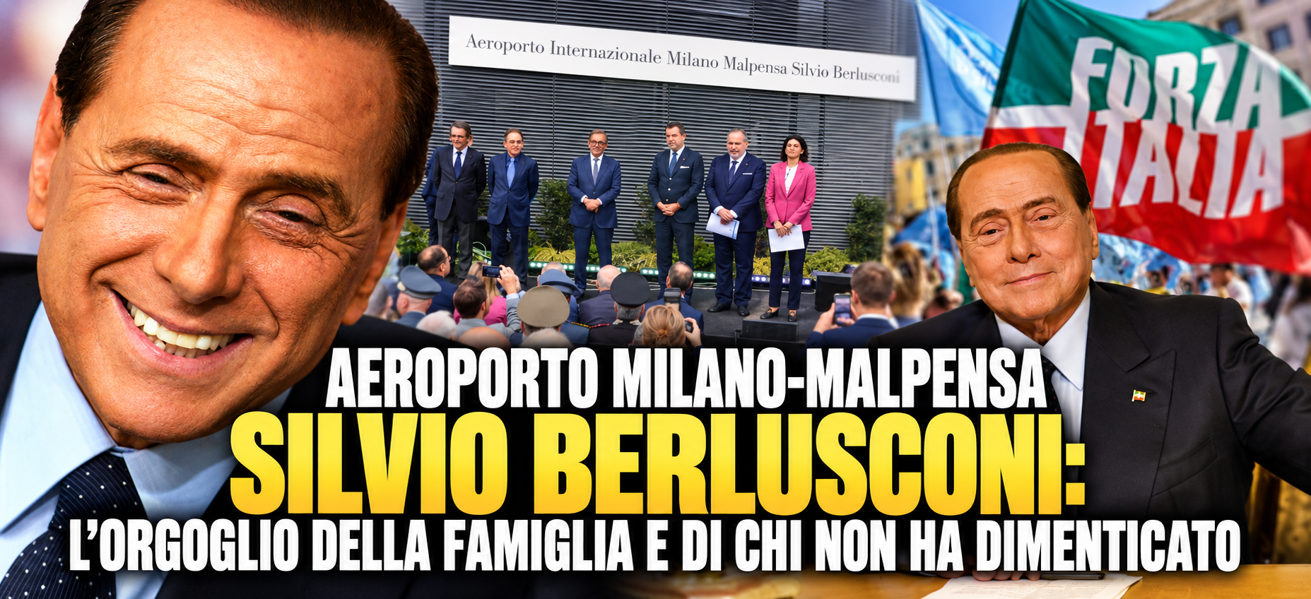 AEROPORTO MILANO-MALPENSA SILVIO BERLUSCONI: L’ORGOGLIO DELLA FAMIGLIA E DI CHI NON HA DIMENTICATO