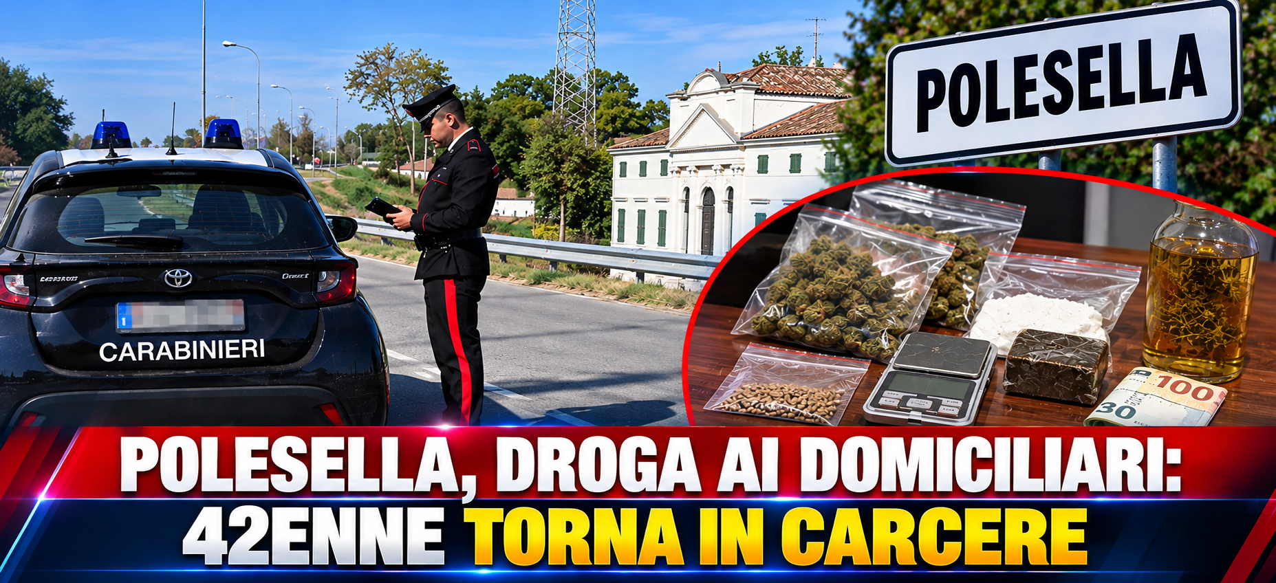 POLESELLA, DROGA IN CASA: DENUNCIATA UNA COPPIA, 42ENNE FINISCE IN CARCERE