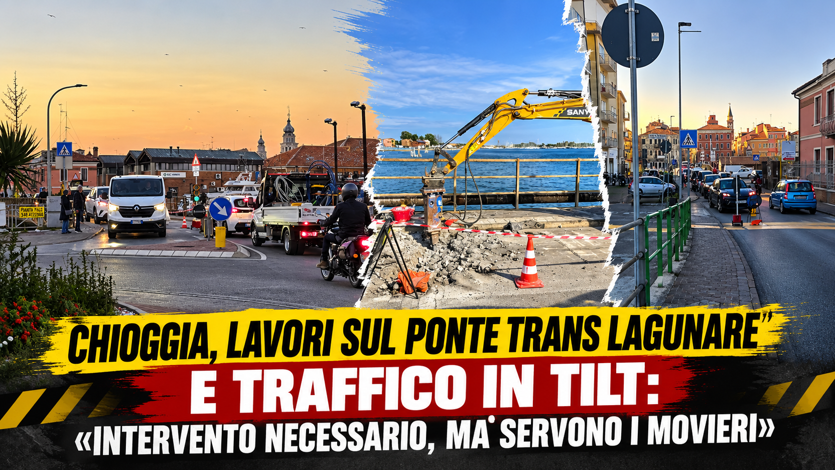 CHIOGGIA, LAVORI SUL PONTE TRANS LAGUNARE E TRAFFICO IN TILT: «INTERVENTO NECESSARIO, MA SERVONO I MOVIERI»