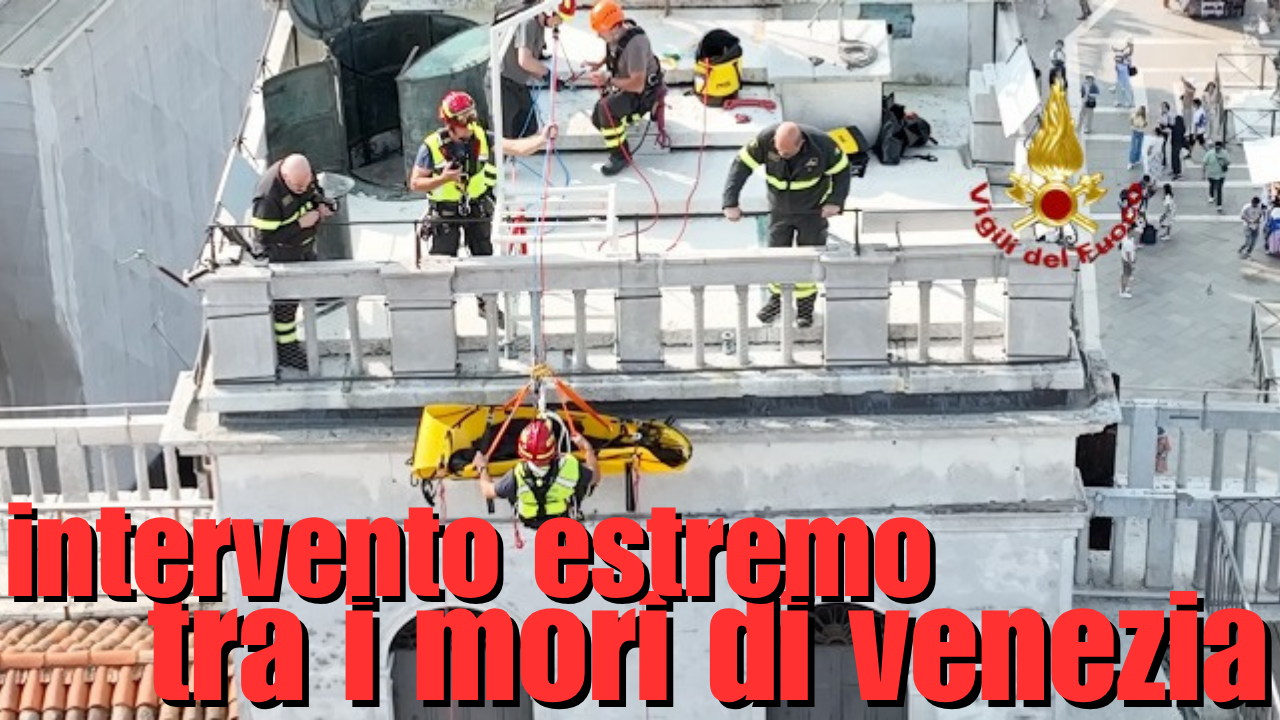VENEZIA, ALLENAMENTO ESTREMO DEI VIGILI DEL FUOCO TRA I “MORI”