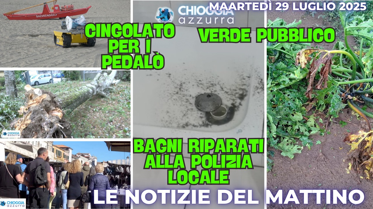 COSA C'E' DI NUOVO - IL NOTIZIARIO DI CHIOGGIAAZZURRA DI OGGI, martedì 29 luglio 2025
