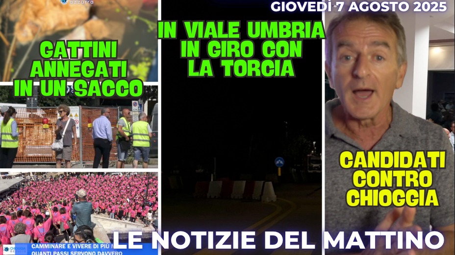 COSA C'E' DI NUOVO, IL NOTIZIARIO DI CHIOGGIAAZZURRA di oggi, giovedì 7 agosto 2025
