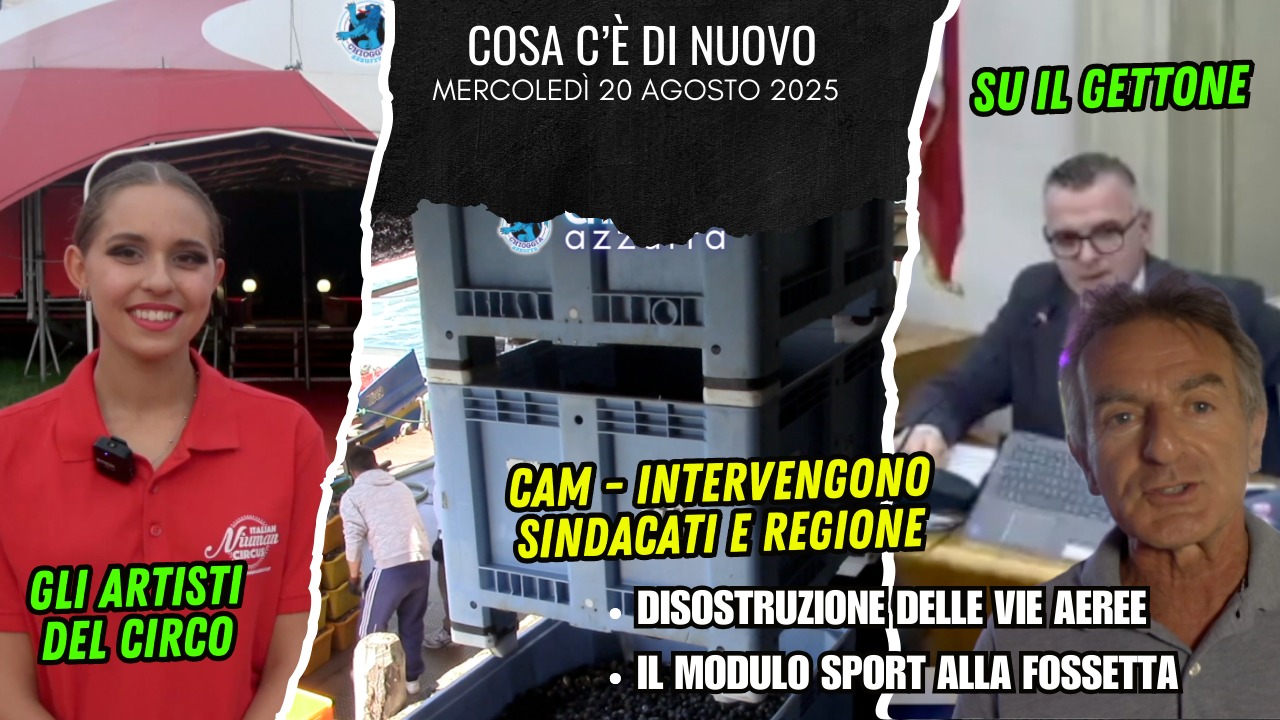 COSA C'E' DI NUOVO - IL NOTIZIARIO DI CHIOGGIAAZZURRA di oggi mercoledì 20 agosto 2025