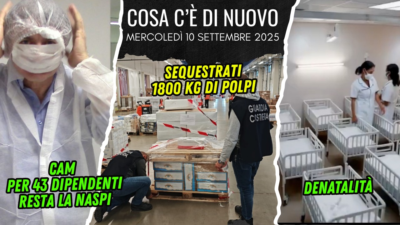 COSA C'E' DI NUOVO - IL NOTIZIARIO DI CHIOGGIAAZZURRA DI OGGI - MERCOLEDI 10 SETTEMBRE 2025