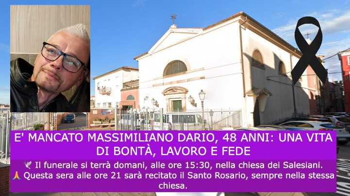 E' MANCATO MASSIMILIANO DARIO, 48 ANNI: UNA VITA DI BONTA', LAVORO E FEDE